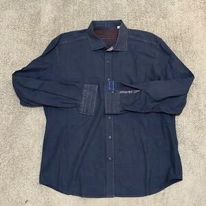 EC Robert Graham Button Down Dress Shirt - Navy - Size 3XL